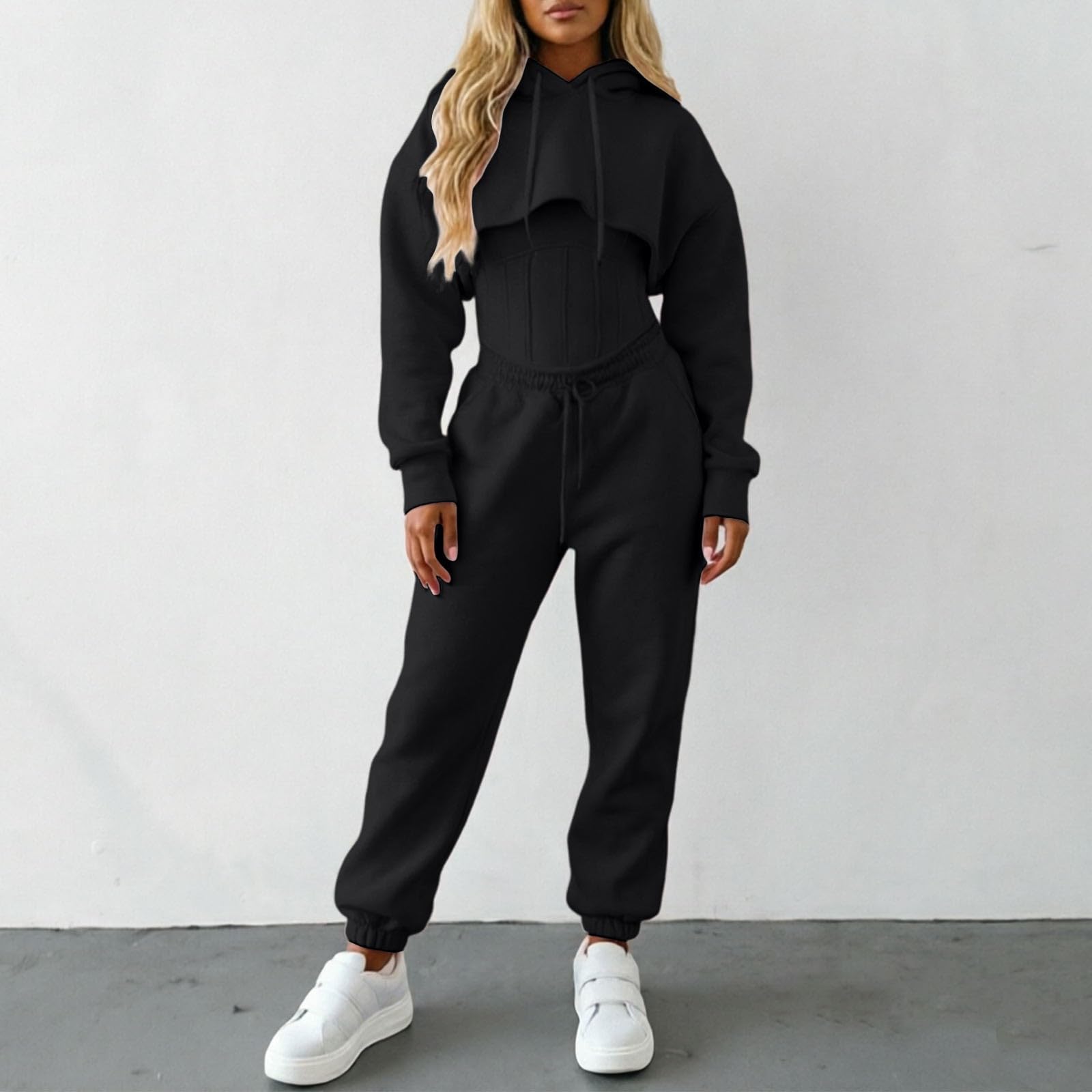Tracksuit - Conjunto de 3 piezas con capucha y pantalón para mujer