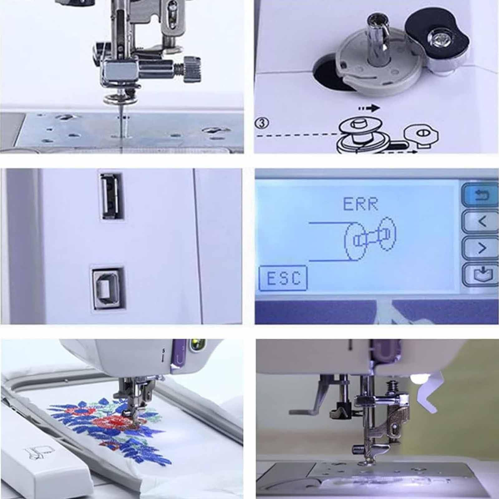 Máquina De Coser Computarizada Máquina De Bordar Portátil, 158 Diseños Integrados con área De Bordado De 4" X 9,2" Y Pantalla Táctil LCD, 210 Letras Integradas Y 30 Bordes De Patrón