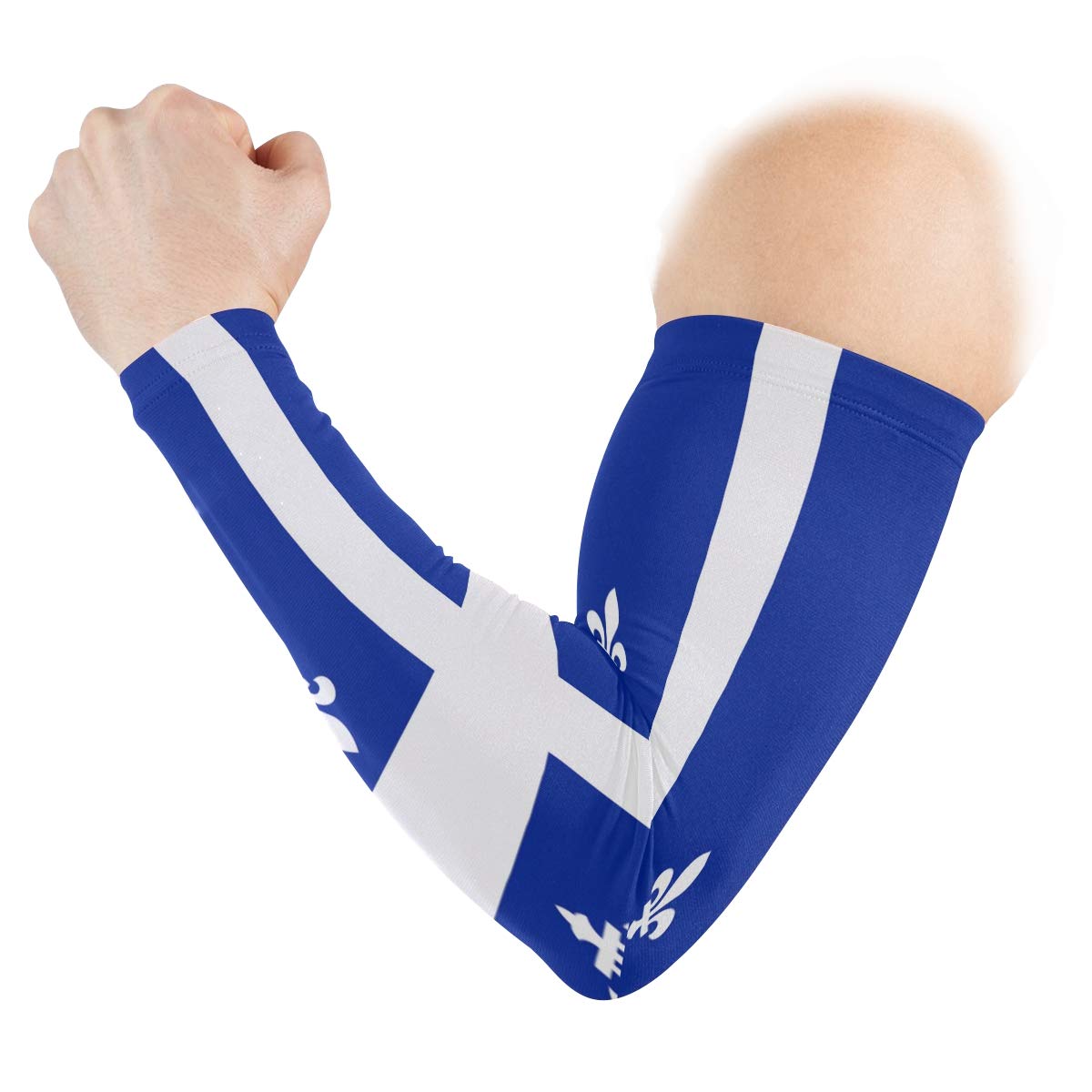 poeticcity Quebec Flag 1 Pair Arm Sports Sleeves Cooling Warmer UV Protection