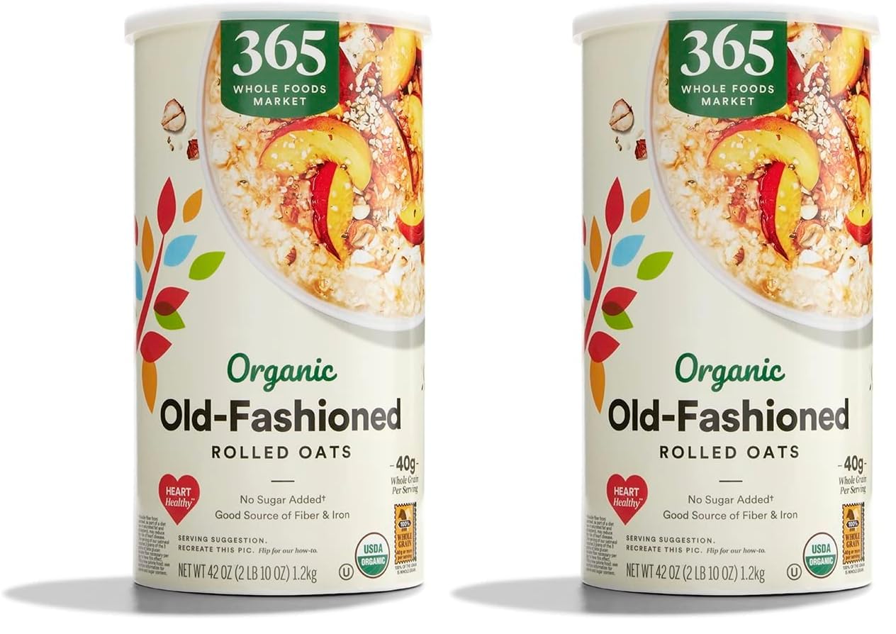 365 by Whole Foods Market, Organic Old-Fashioned Rolled Oats, 42 Ounce (Pack of 2)