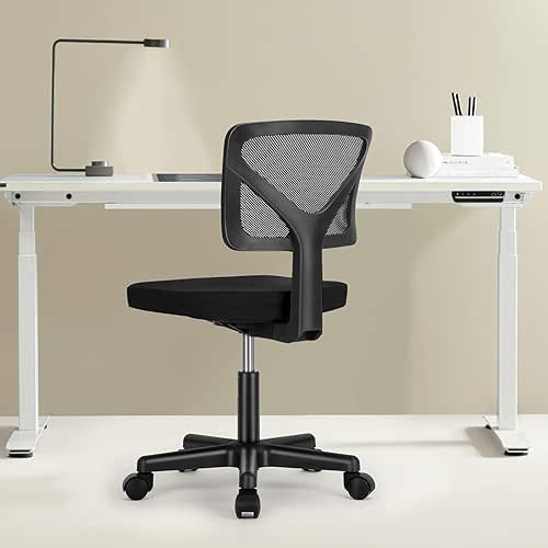 Sweetcrispy Small Office Desk Chair, Ergonomic Low-Back Mesh Rolling Work