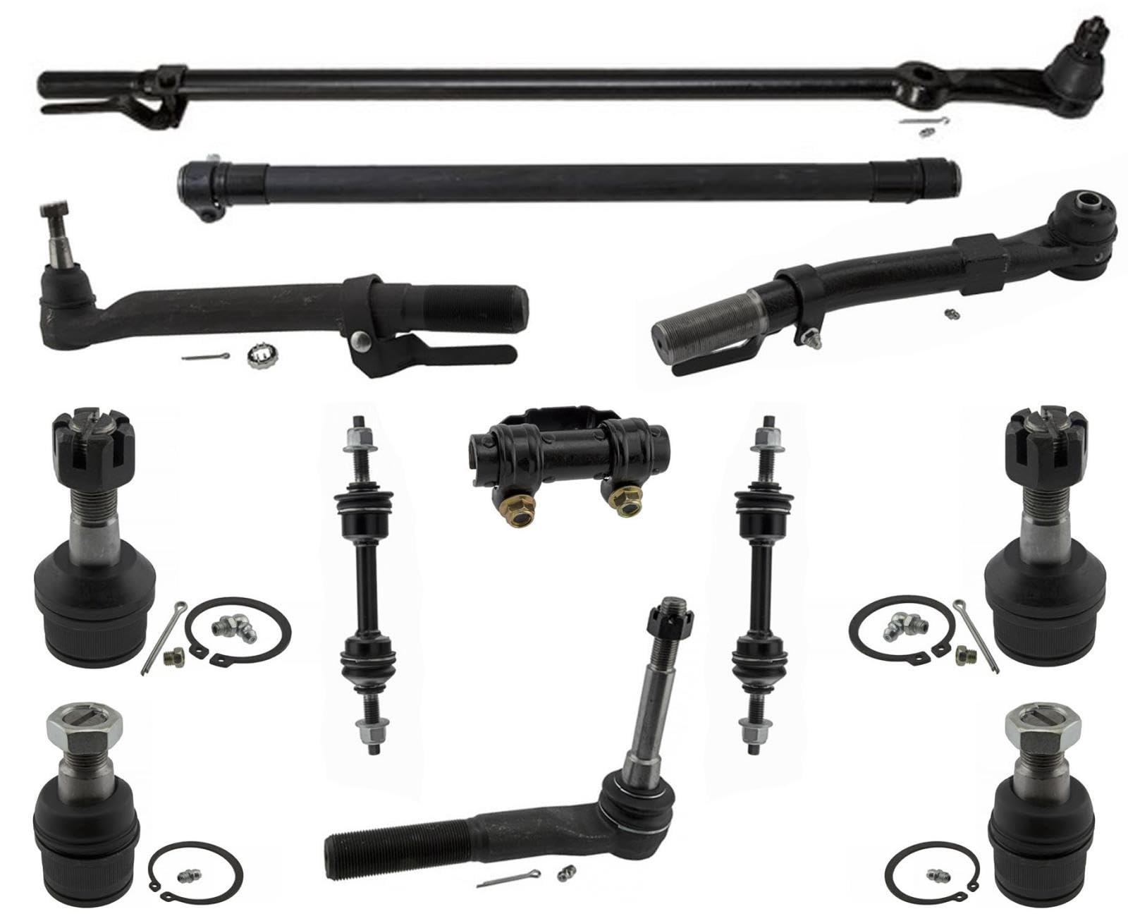 SCITOO 5pcs 4WD Front Suspension Kit Outer Tie Rod End Center Link Tie Rod Adjusting Sleeve - Foto 4