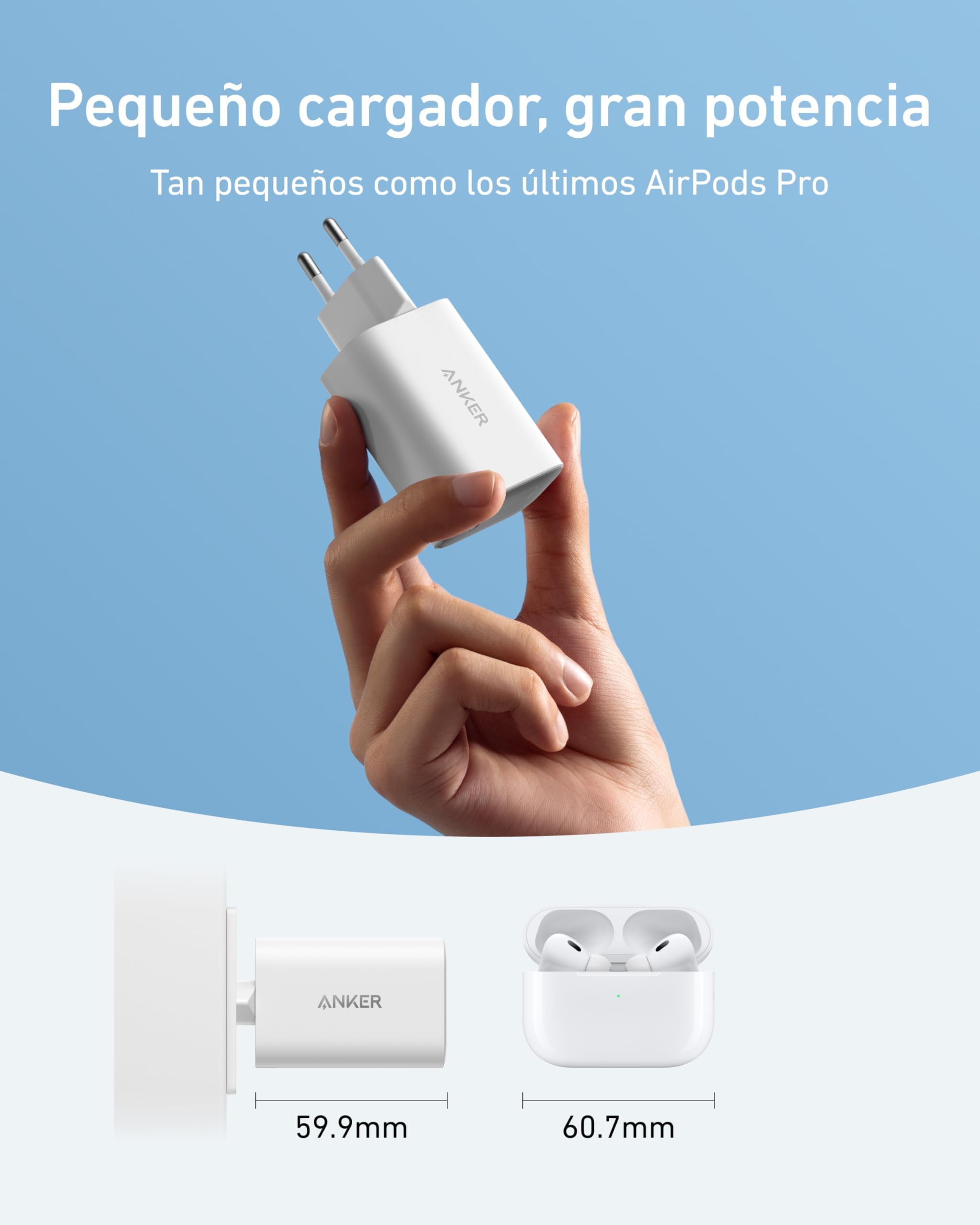 Anker Nano Cargador USB C 100W para MacBook/iPhone 16 | Compatible con iPad, iPhone 15/14/13, Galaxy y dispositivos USB-C. Incluye cable USB-C de 1,8 m