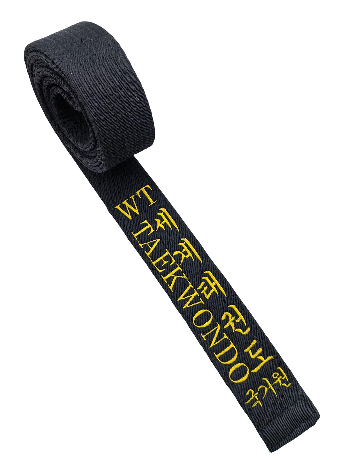 Générique Ceinture noire World Taekwondo Kukkiwon pour adulte, entraîneur brodé en anglais et en coréen, nom et niveau personnalisés, 5 cm