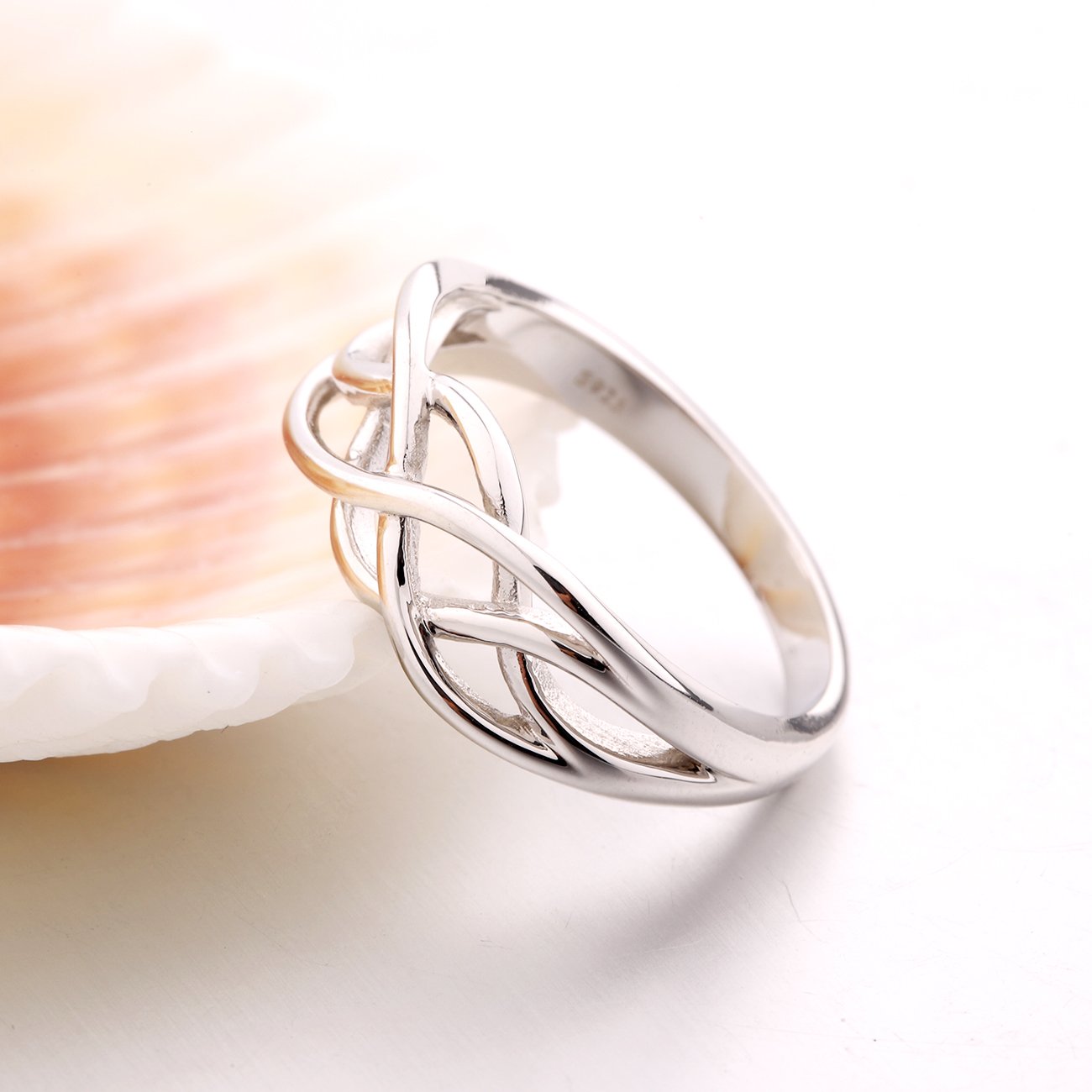 GULICX 925 Anello celtica Everlasting Love Knot Filigrana di nozze
