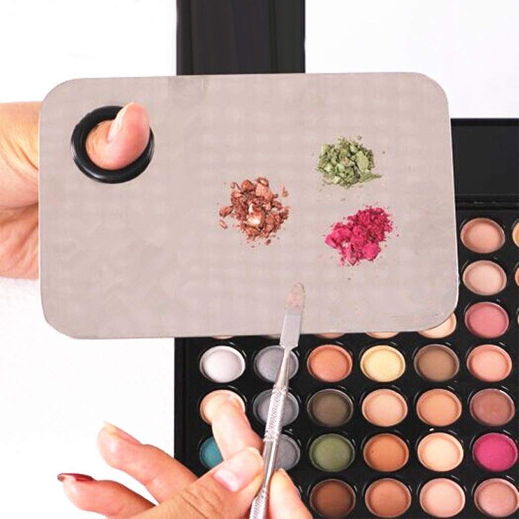 Angelie Stainless Steel Makeup Mixing Blending Palette With Spatula 3