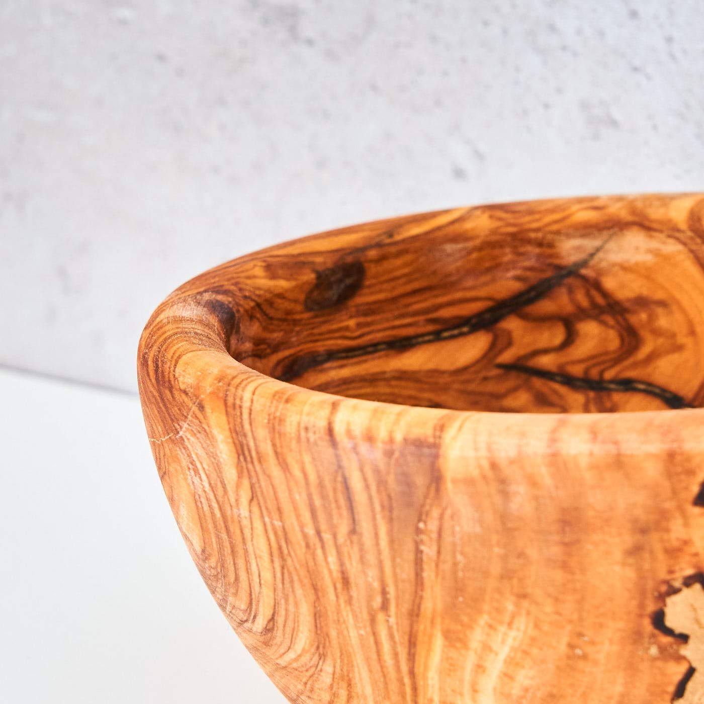 Olivenholz Schale Natur - Handgefertigte Brot- & Snackschale 12x12cm Unikat