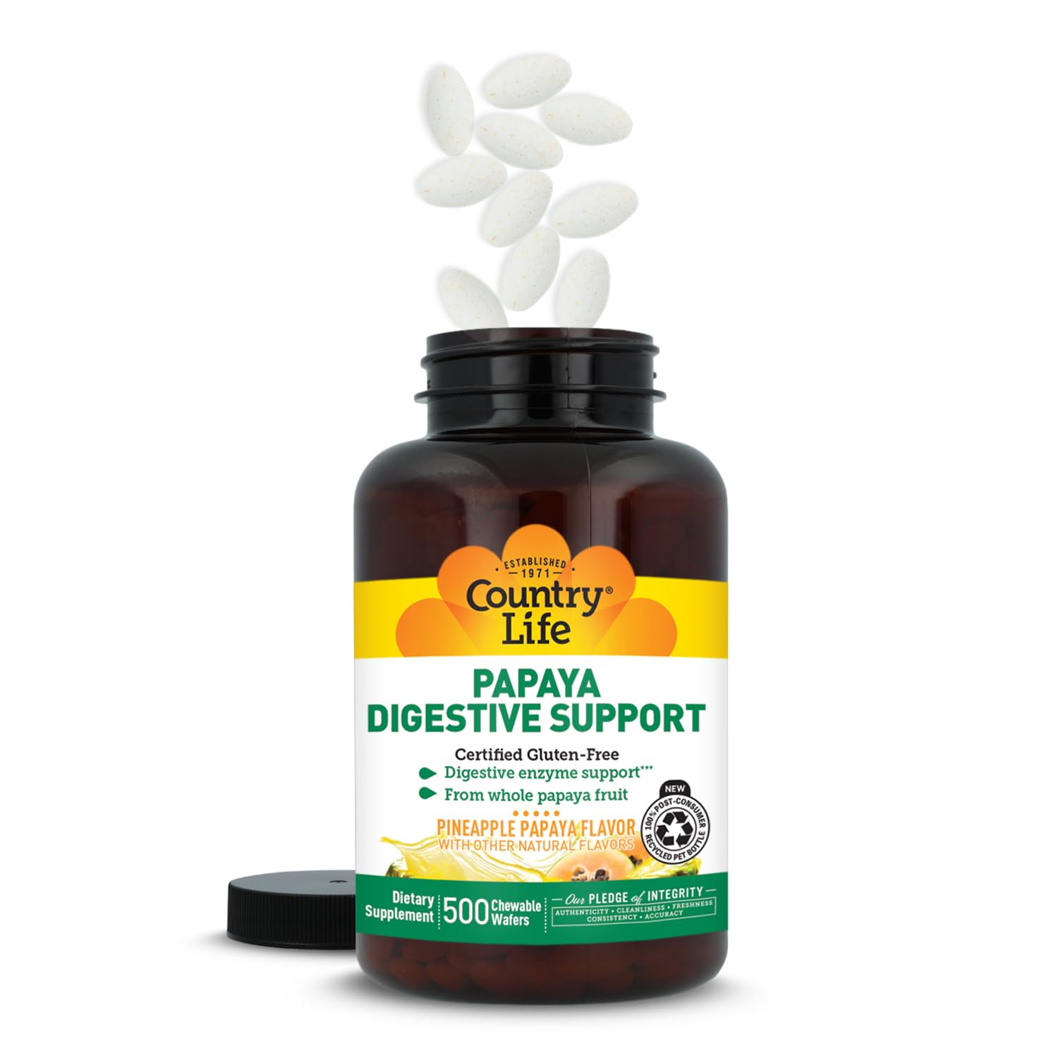 Country Life Papaya Digestive Support with Papain & Protease, 500 Wafers — Amazon image 2