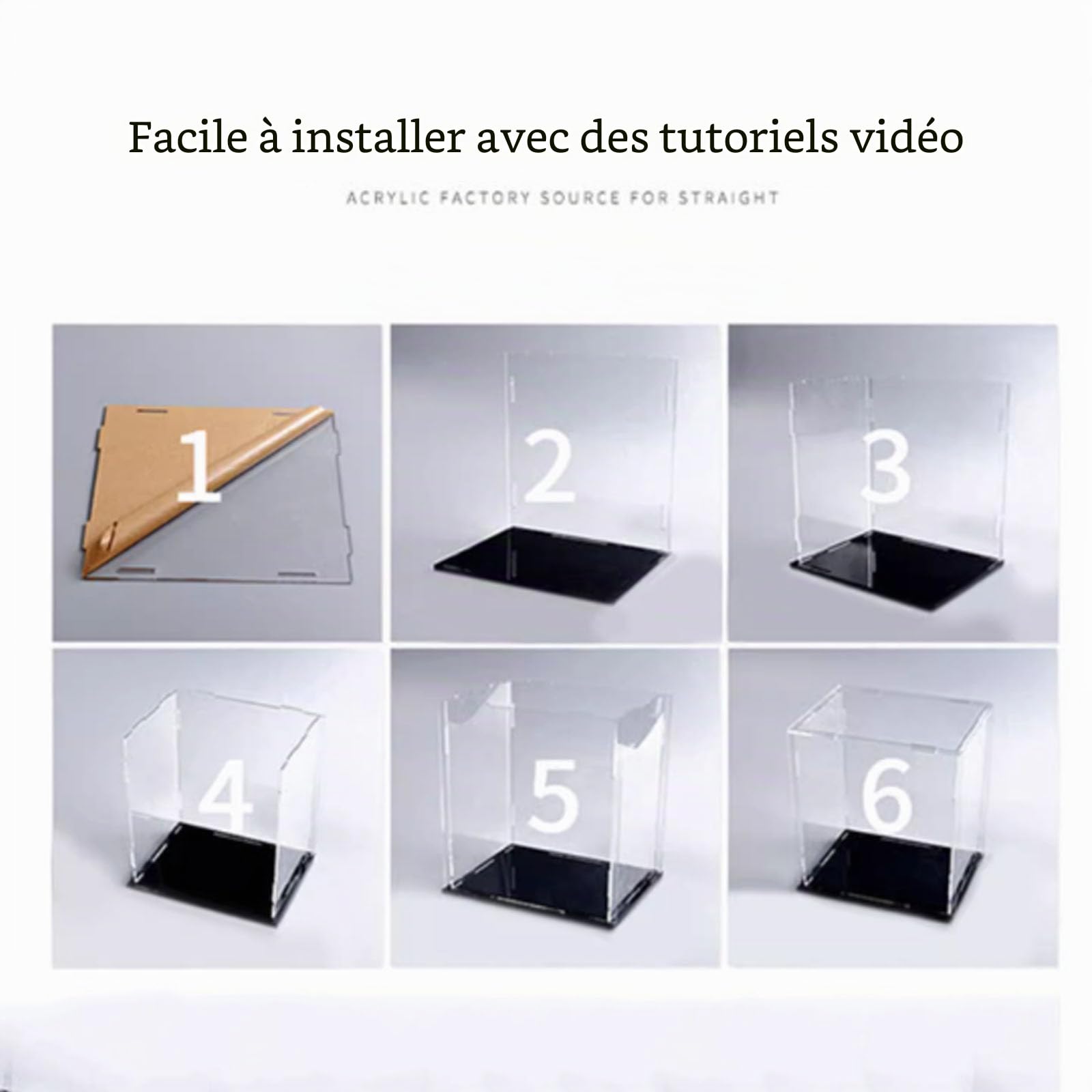 Boîte de vitrine en acrylique compatible avec Lego 21061 Cathédrale Notre Dame de modèle parisien, résistante à la poussière, transparente, socle noir