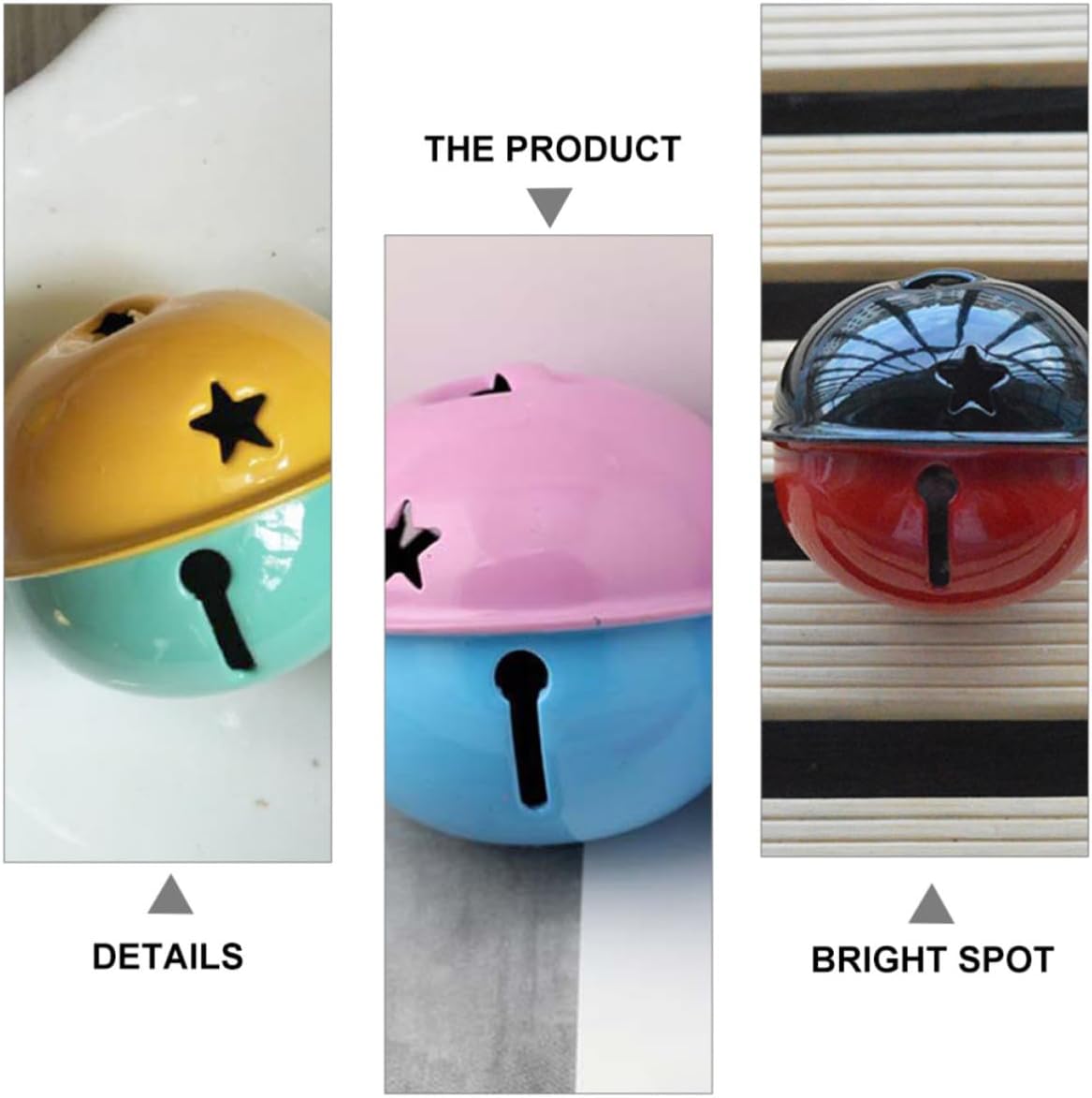 20pcs Iron Bell Pendants with Five-Pointed Star Hole for DIY Craft