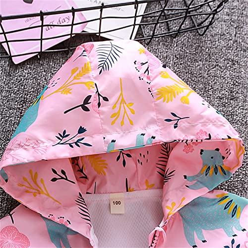 Toddler Baby Boys Girls Rain Jacket Lightweight Hooded Windproof Coat Print Outwear Kids Zipper Little Girl Coat Size 52