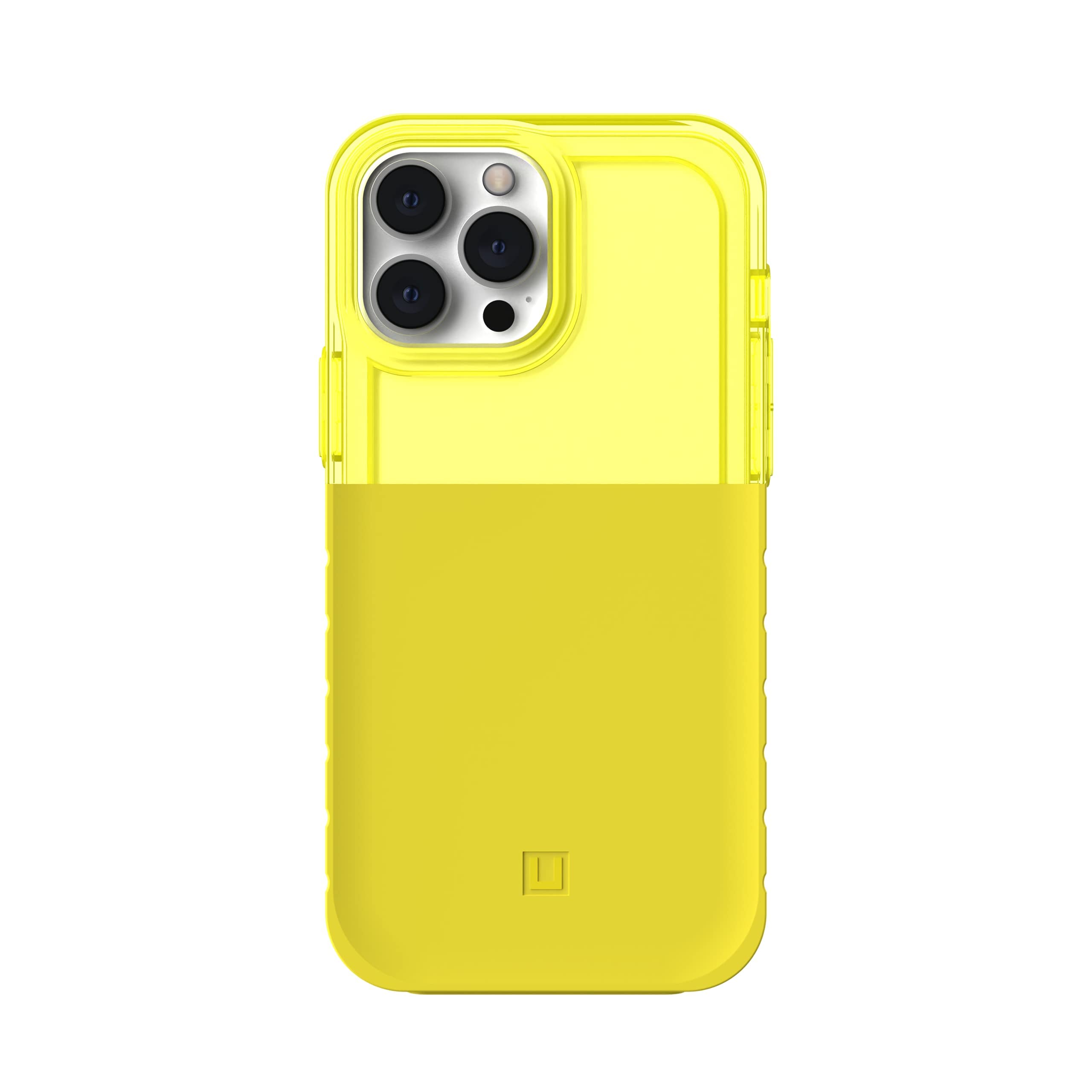 URBAN ARMOR GEAR [U by UAG Designed for iPhone 13 Pro Max Case Yellow Acid Dip Slim Lightweight Stylish Translucent Shock Absorbing Antimicrobial Modern Protective Phone Cover, [6.7 inch Screen]