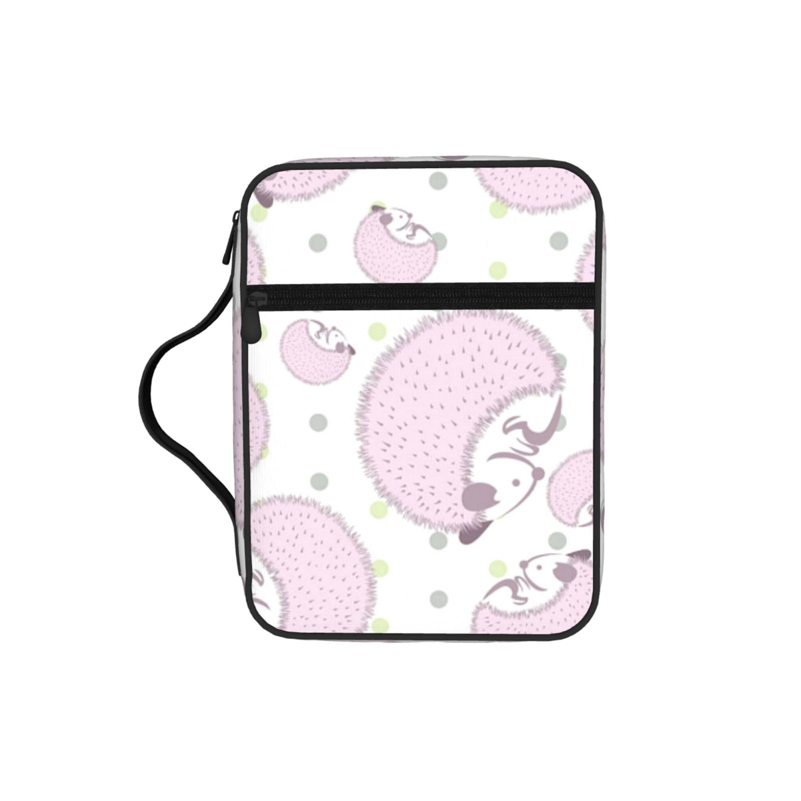 Pink Hedgehog Bible Cover Case Waterproof Bible Bag With Handle Organizer Storage Book Cover For Bible Study