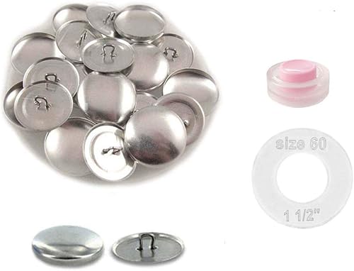 Miniatura 7 de I Craft for Less - Botones tamaño 60 (1 12") para cubrirautocubrir botones con respaldo de alambre, cantidad de 25 unidades (con herramienta de