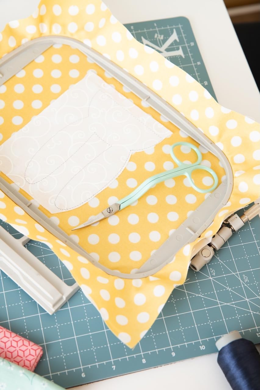 Kimberbell 6" Double Curve Appliqué Scissors - Precision Fabric Trimming for Machine Embroidery & Sewing, German Steel, Extra-Sharp Blades, Right-Handed Comfort Grip Scissors for Embroidery