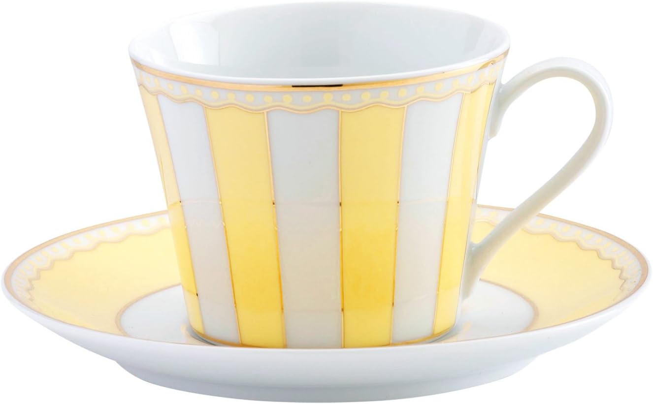 Noritake T002B/M-250 Cup & Saucer (Coffee/Tea) 250cc Carnival Yellow Fine Porcelain