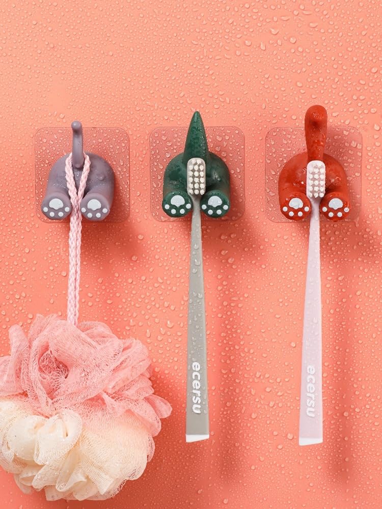 Ganci Da Parete A Forma Di Coda Di Animale, Set Di 5, Adesivi, Portabiti Divertenti Per Cucina, Bagno, Ingresso