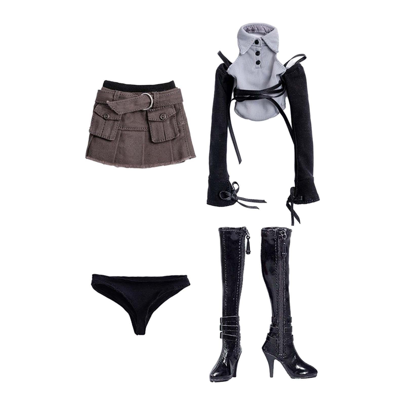1/6 Maßstab Weibliche Puppen Kleidung Kostüm Kurzer Rock Stiefel Sammlerstück Action