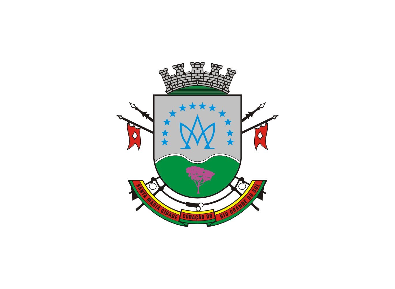 Drapeau Santa Maria Rio Grande do Sul grand format pour mât