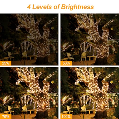 Tacobey LED Lichterkette Weihnachtsbaum Außen Innen mit Fernbedienung, 20M 200 LED Weihnachtsbeleuchtung Außen Strombetrieben, Timer, 8 Modi, Wasserdicht Weihnachten Deko Lichterkette Warmweiß