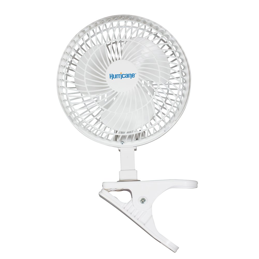 Hurricane Classic 6 Inch Clip Fan 2 Speed Portable Desk Table Fan with Tilt White