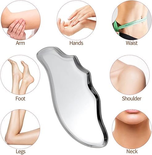 Miniatura 3 de KENID Masaje Gua Sha Guasha de acero inoxidable para terapia de tejidos blandos utilizada para espalda, piernas, brazos, cuello, hombro, gimnasio en