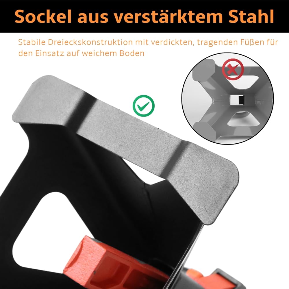 Melko 3000KG Cavalletti di sostegno INCLUSO perno di sicurezza e 2 supporti in gomma Cric auto 3 T portata in ghisa Cavalletti di sostegno auto regolabili in altezza a 9 livelli 28 – 42,5 cm - 2 pezzi