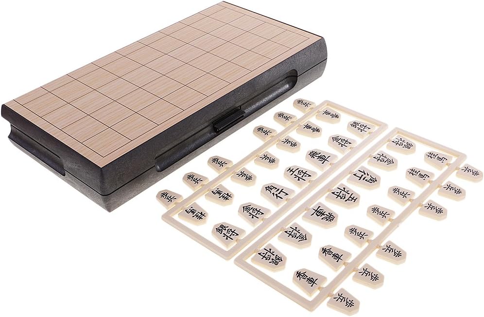 New Study Shogi Japanese Chess with Wooden Folding Chessboard for Beginners