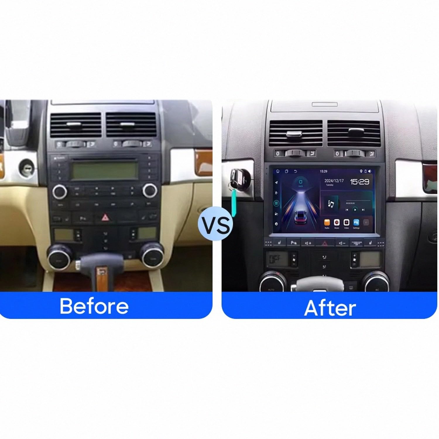 Multimedia Radio dla Volkswagen VW Touareg 1 7L 2002-2010 9 Inch Android 15 Car Navigation Rear View Camera For, 8 Core 8G+128G