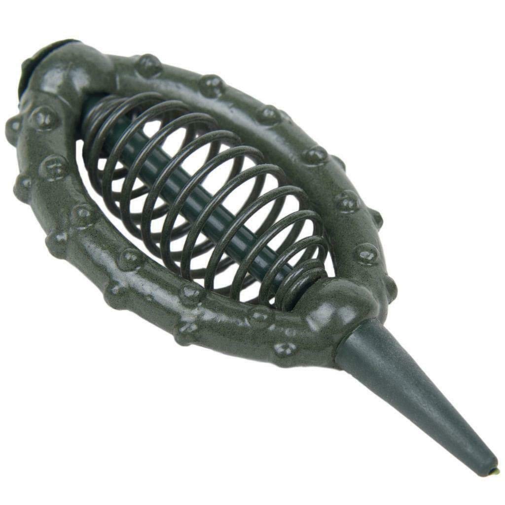 CKG 10 Stück Blei-Sinker Feder Angeln Feeder Karpfen Brassen Köderkäfig Inline-Method Feeder – Angelfalle Zubehör – Angelwerkzeug – 80 g
