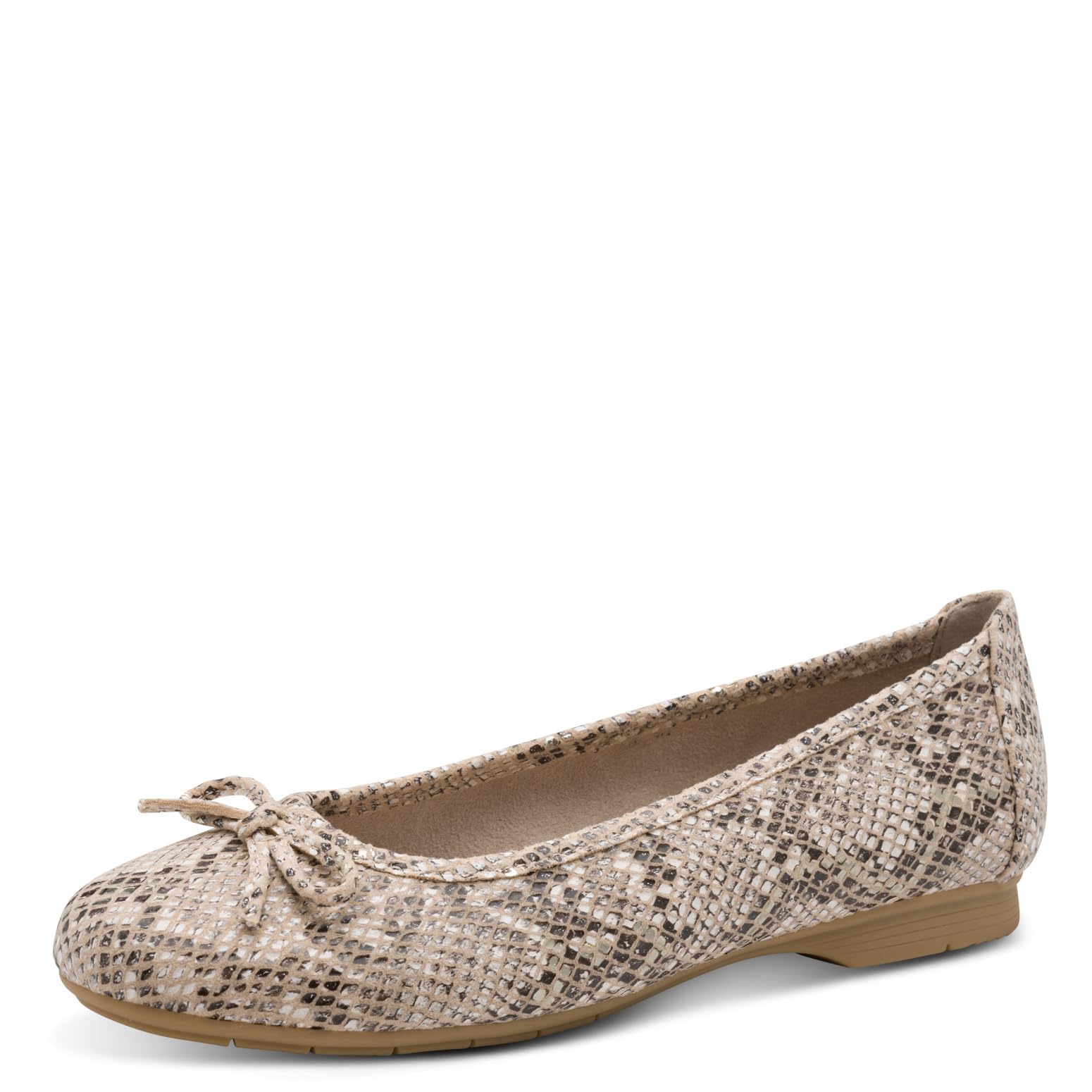 Jana Women's Damen Ballerina Vegan 8-22164-41 Ballet Flat, Beige Snake, 3.5 UK