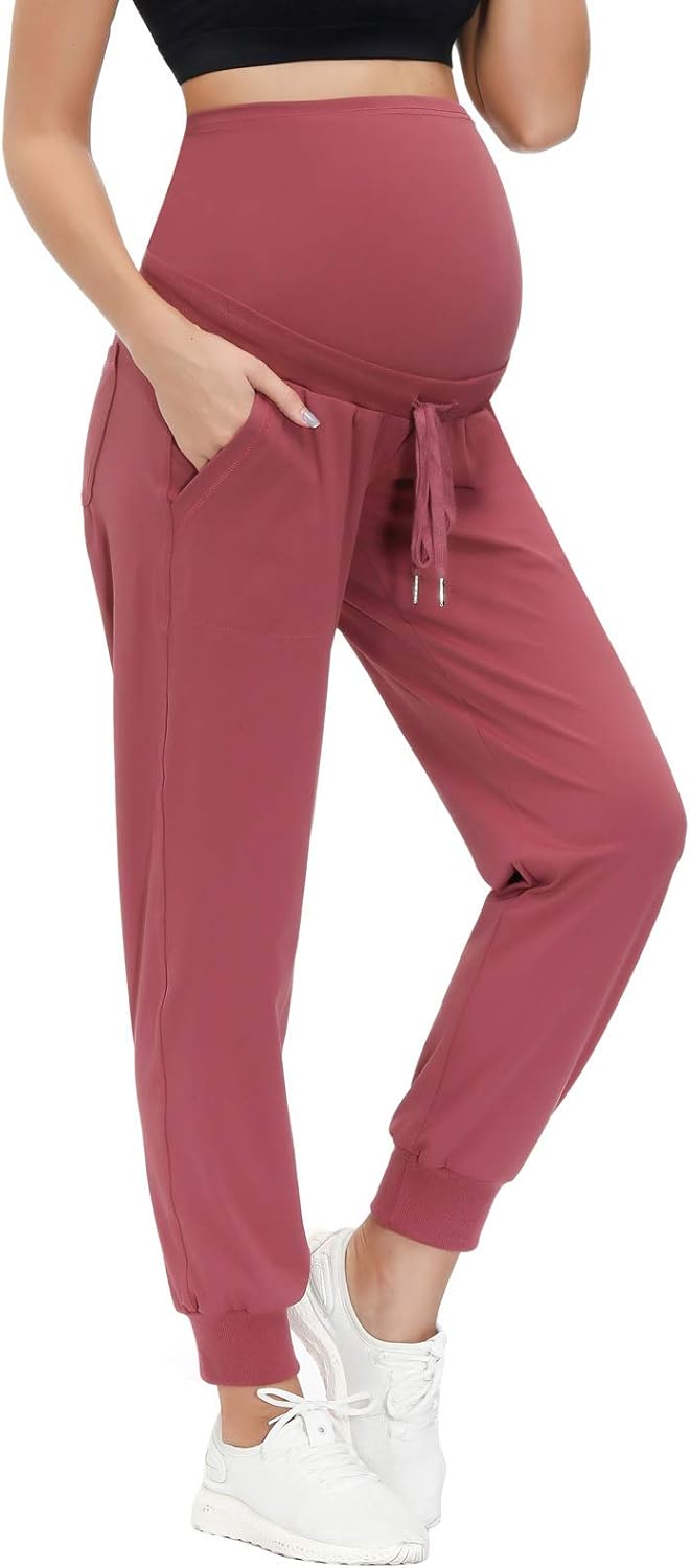 Women Maternity Joggers Pants with Pockets Drawstring Workout Sweatpants Pants at  Women’s Clothing store