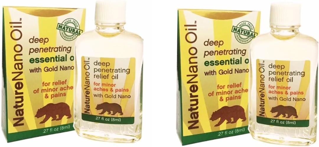 1 Pack - Twin Nano Nature Essentail Oil - Hai Chai Dau Xoa Bop Con Gau - 8mL per Bottle with 2 Bottles per Order - Made in U.S.A