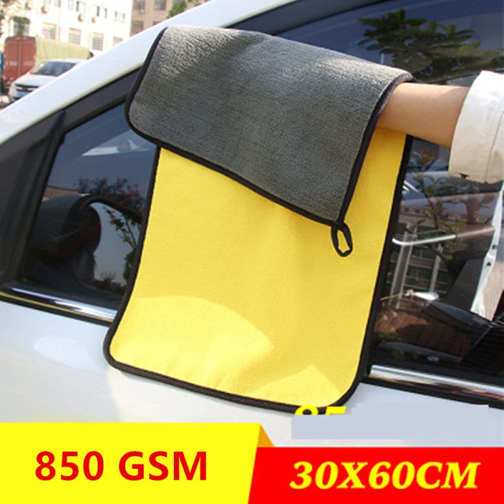 Asciugamano per autolavaggio 30/40/45/60CM 850GSM Asciugamano in microfibra per lavaggio auto super assorbente Panno per la pulizia dell'auto Asciugamano per asciugatura extra spesso Accessori per a