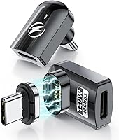 Vista 1 de HanCenDa Adaptador magnético USB C de 90 grados, 2 unidades, adaptador USB C magnético de ángulo recto con transferencia de datos de 40 Gbps PD 140