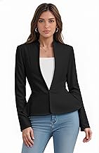 Hybrid & Company Women's Casual Work Office Elegant Open Front Premium Nylon Blazer Jacket