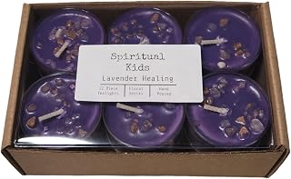 Lavender Healing All Natural Soy Wax 12ct Tealights Hand Poured with Fragrant/Essential Oils and Himalayan Salt