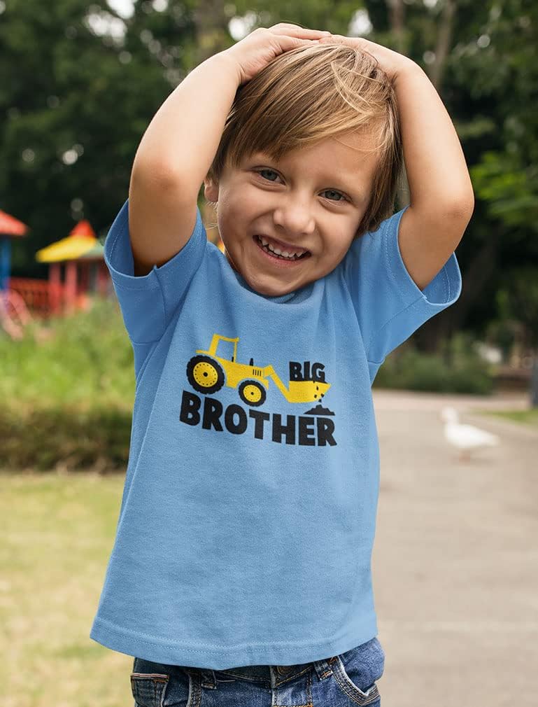 Tstars Big Brother & Little Bro Matching Tractor Outfits - Toddler T-Shirt & Baby Bodysuit - Sibling Gift for Boys - Image 4