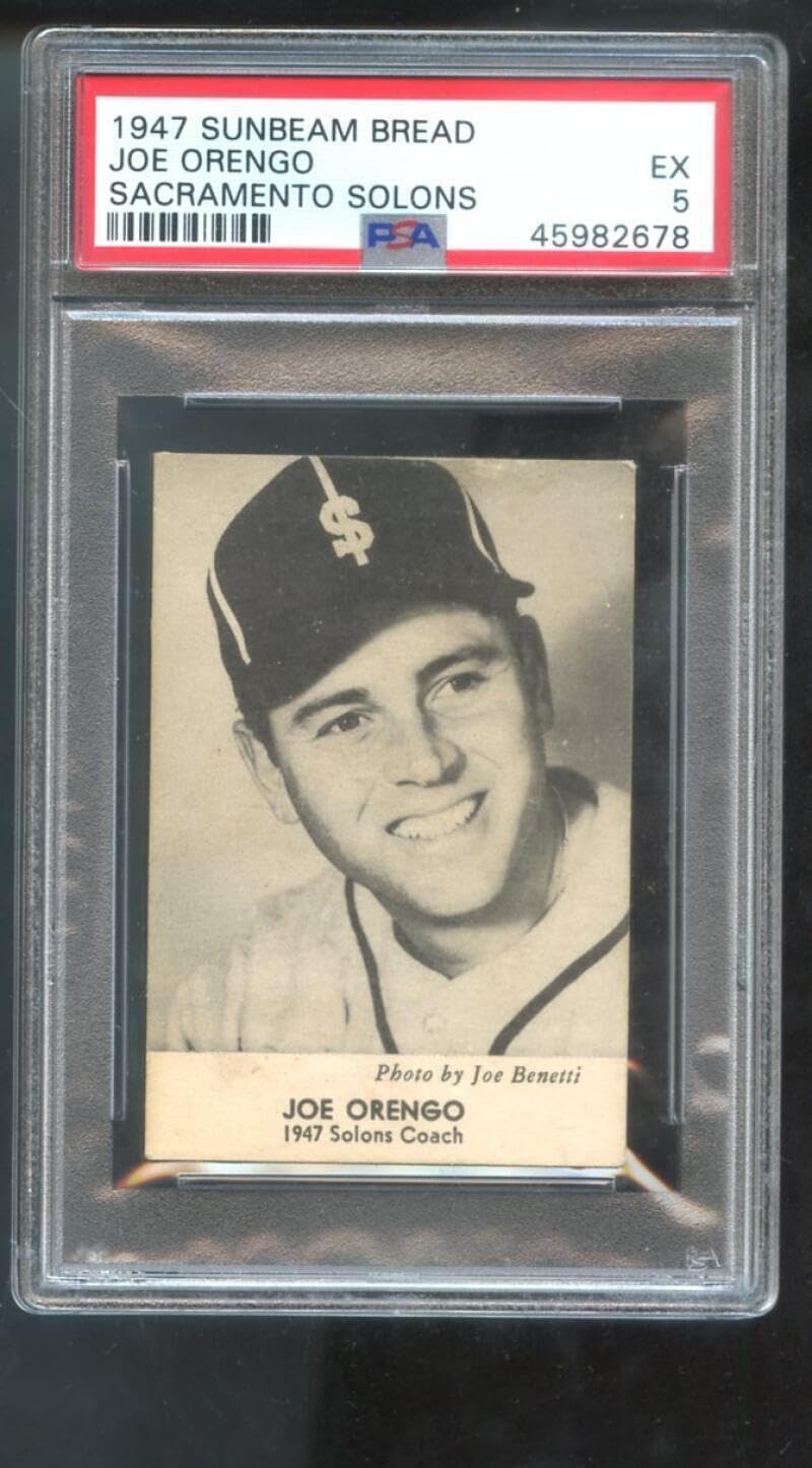 1947 Sunbeam Bread Joe Orengo PSA 5 Graded Baseball Card Sacramento Solons PCL - Slabbed Baseball Cards