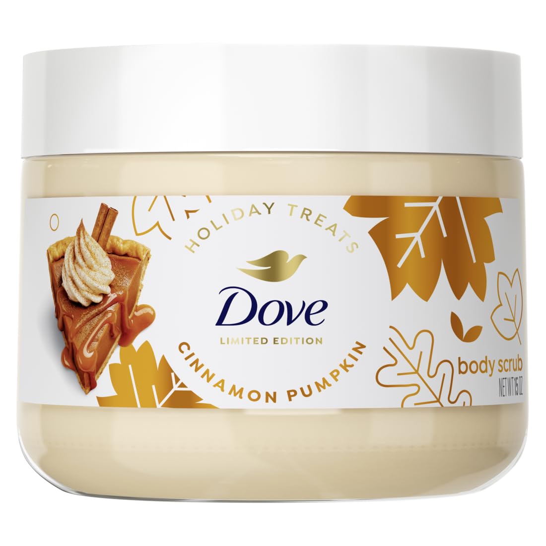 Cinnamon Pumpkin Pie Body Scrub Exfoliates & Moisturizes Skin 15 OZ by Dove – 15 Ounce (Pack of 1), White
