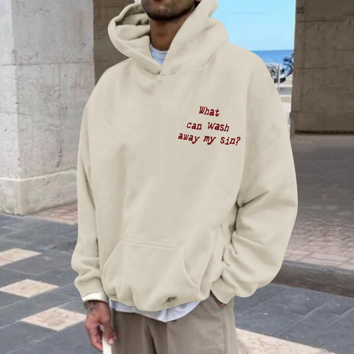 Christian Hoodies for Men Religious Faith Jesus Sweatshirts Inspirational Bible Verse Cross Graphic Hoodie Pullover - Image 2