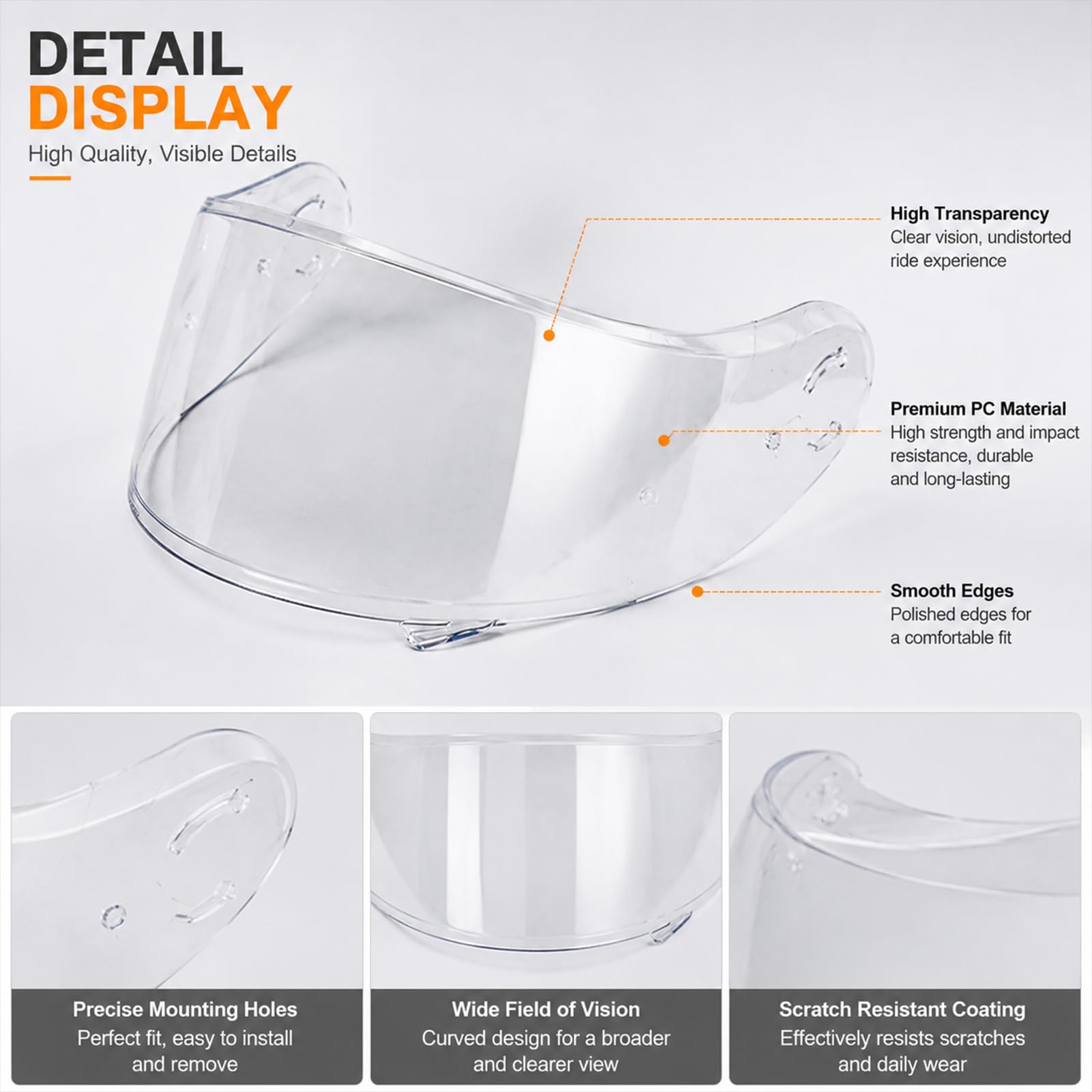 SHOEI NEOTEC Spezialhelmlinse CNS-3-Serie perfekte Passform Vierfachschutz (Blendschutz/UV400/Beschlagschutz/Windschutz) hochauflösende transparente Linse Motorrad-Reitzubehör
