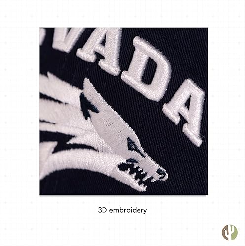 Miniatura 5 de Desert Cactus Gorra de béisbol Reno de la Universidad de Nevada UNR Wolf Pack Brimmed Brimmed Gorra de tela ajustable para adultos (estilo A) azul