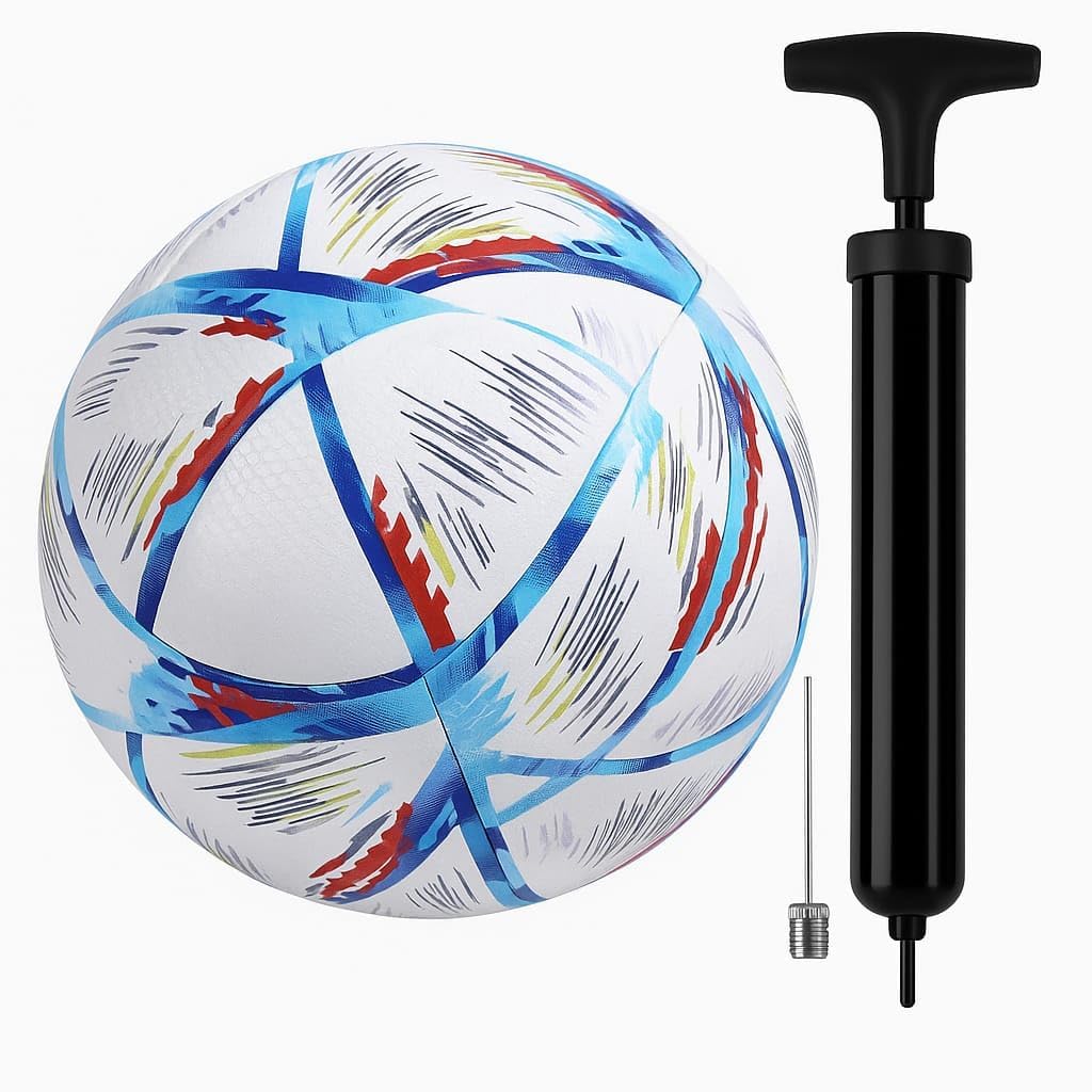 Professional Size 5 Soccer Ball – 32 Panel Hand-Stitched Football, Official Weight Training & Match Ball with Pump and Needle-image-39