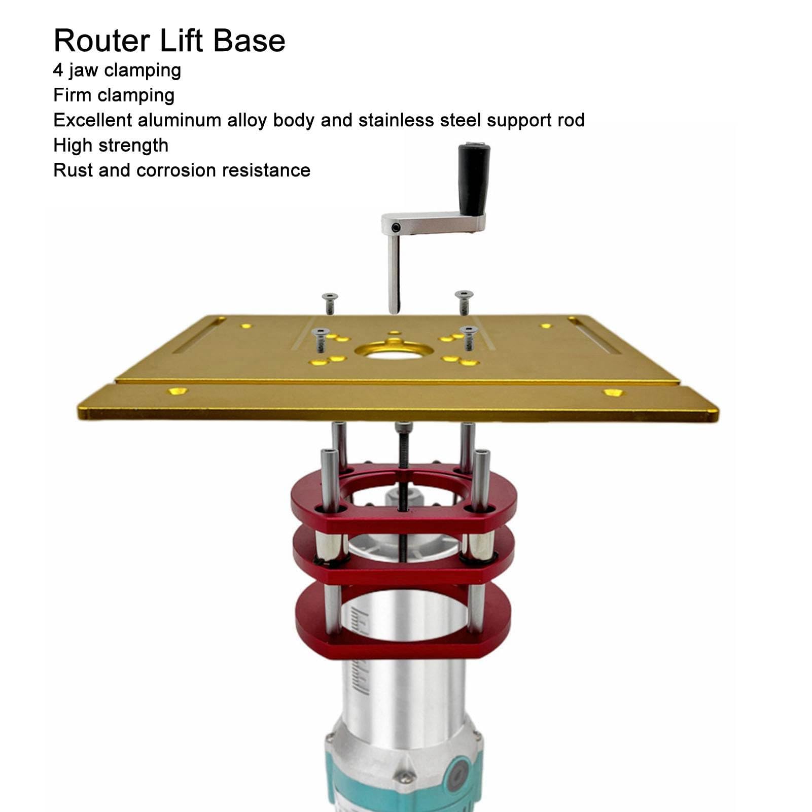 Système de Levage pour Routeur avec 4 Mâchoires de Levage et Plateforme de Serrage Réglable pour Table de Menuiserie Idéal pour Artisans et Bricoleurs Stable et Précis
