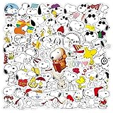 KRGNPLE 50枚 スヌーピー 防水シール ペーパー手帳 バイク スーツケース ステッカー ヘルメット ノート パソコン 防水 かわいい 落書きシール（A）