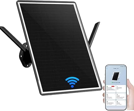 Solar Outdoor 4G LTE Router, WiFi Extender with 20000mAh Battery & 15W Solar Panel, 2.4GHz, IP65 Waterproof, APP Control for Outdoor Security Camera & Remote Areas