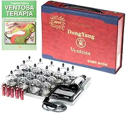 Kit de Ventosa 19 Copos Dong Yang com livro de Ventosaterapia