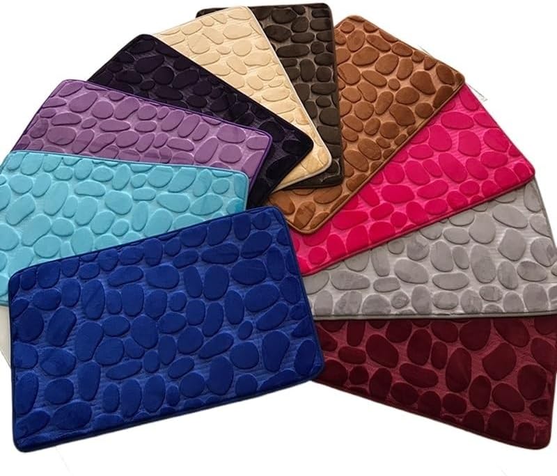 Miniatura 6 de Alfombra de Baño con Relieve De Adoquines, Felpudo Antideslizante, Para Lavabo De Bañera, Suelo Lateral, Almohadilla De Espuma Viscoelástica, Para