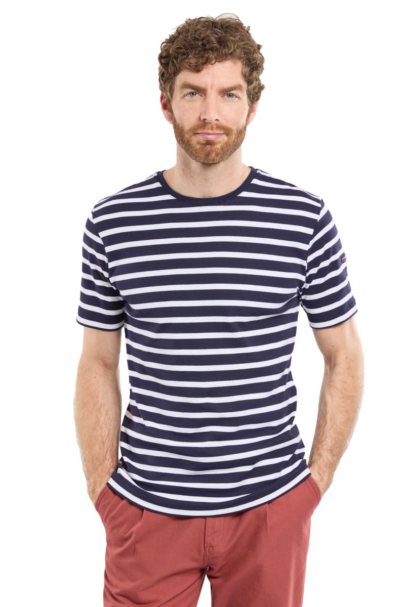 Armor Lux Men's Morgat T-Shirt Not Applicable, Multicolour (Navire/Blanc 600), Small